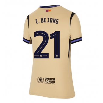 Barcelona Frenkie de Jong #21 Maglia Gara Trasferta Repliche 2025-26 Donna Maniche Corte
